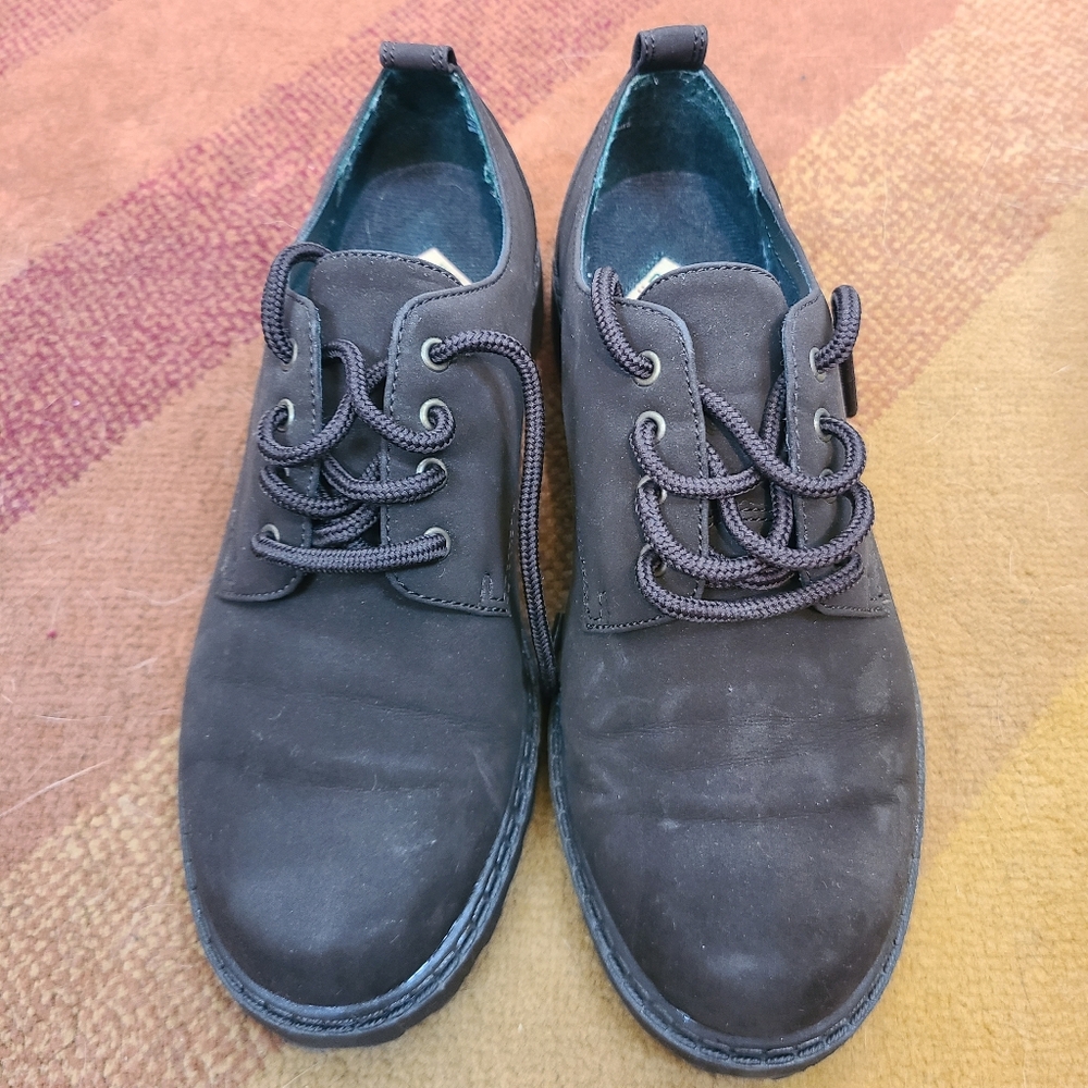 Drexlite Brown casual lace up shoe VTG faux suede material